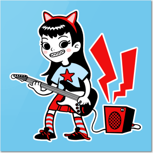 Alternative Guitar Girl Posters and Art